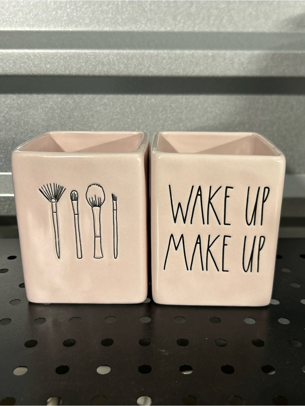 Rae Dunn Pink Ceramic Makeup Brush Holders - Wake Up Make Up